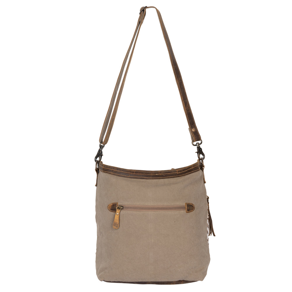 Myra Blending Taste Aztec Print Shoulder Bag for Women â€“ Brown Suede Leather, Adjustable Strap, Rustic Daily Carry