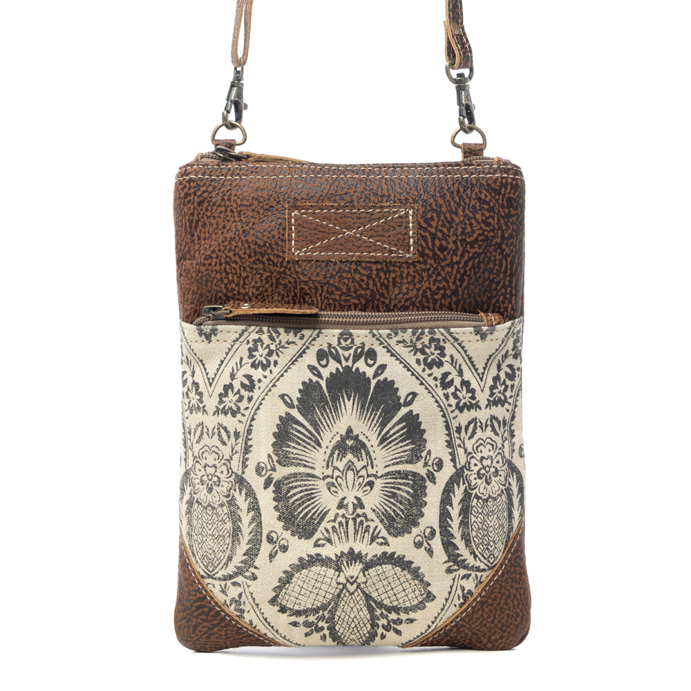 Myra Soul Searcher Crossbody Bag for Women with genuine leather in floral print with detachable adjustable strap