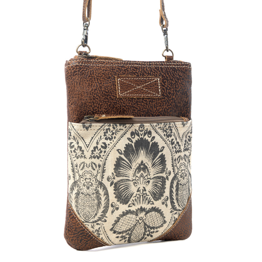 Myra Soul Searcher Crossbody Bag for Women with genuine leather in floral print with detachable adjustable strap