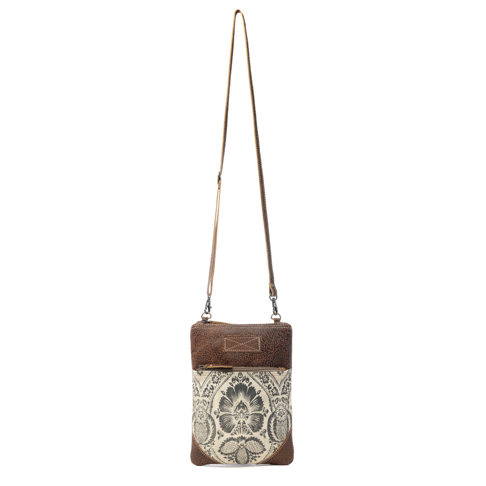 Myra Soul Searcher Crossbody Bag for Women with genuine leather in floral print with detachable adjustable strap