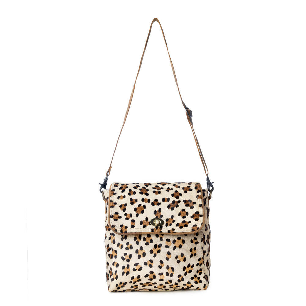Quaint Leopard Print Leather & Hairon Bag