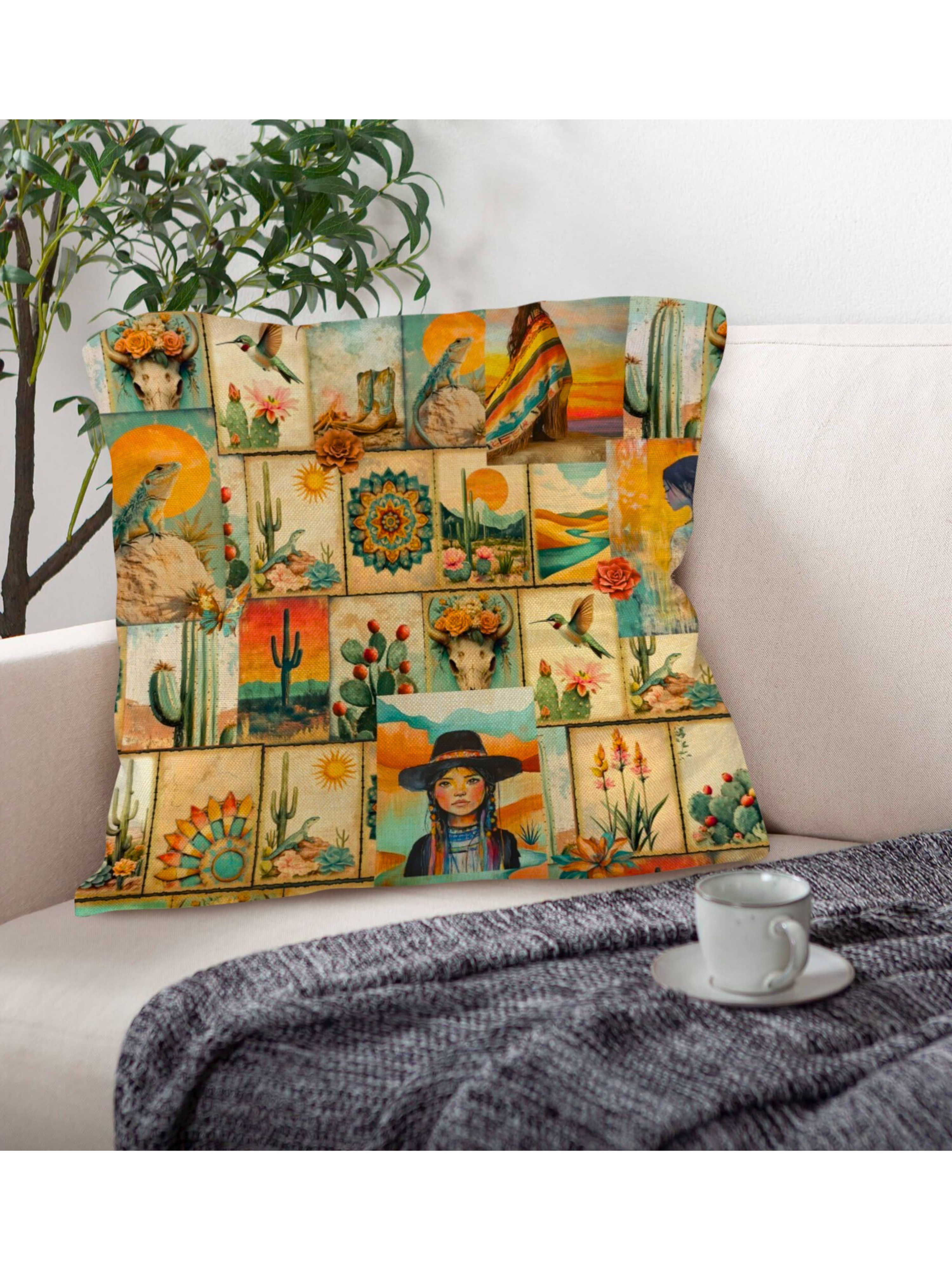 Colores de Mexico Pictures of the Southwest Pillow Case Made in USA