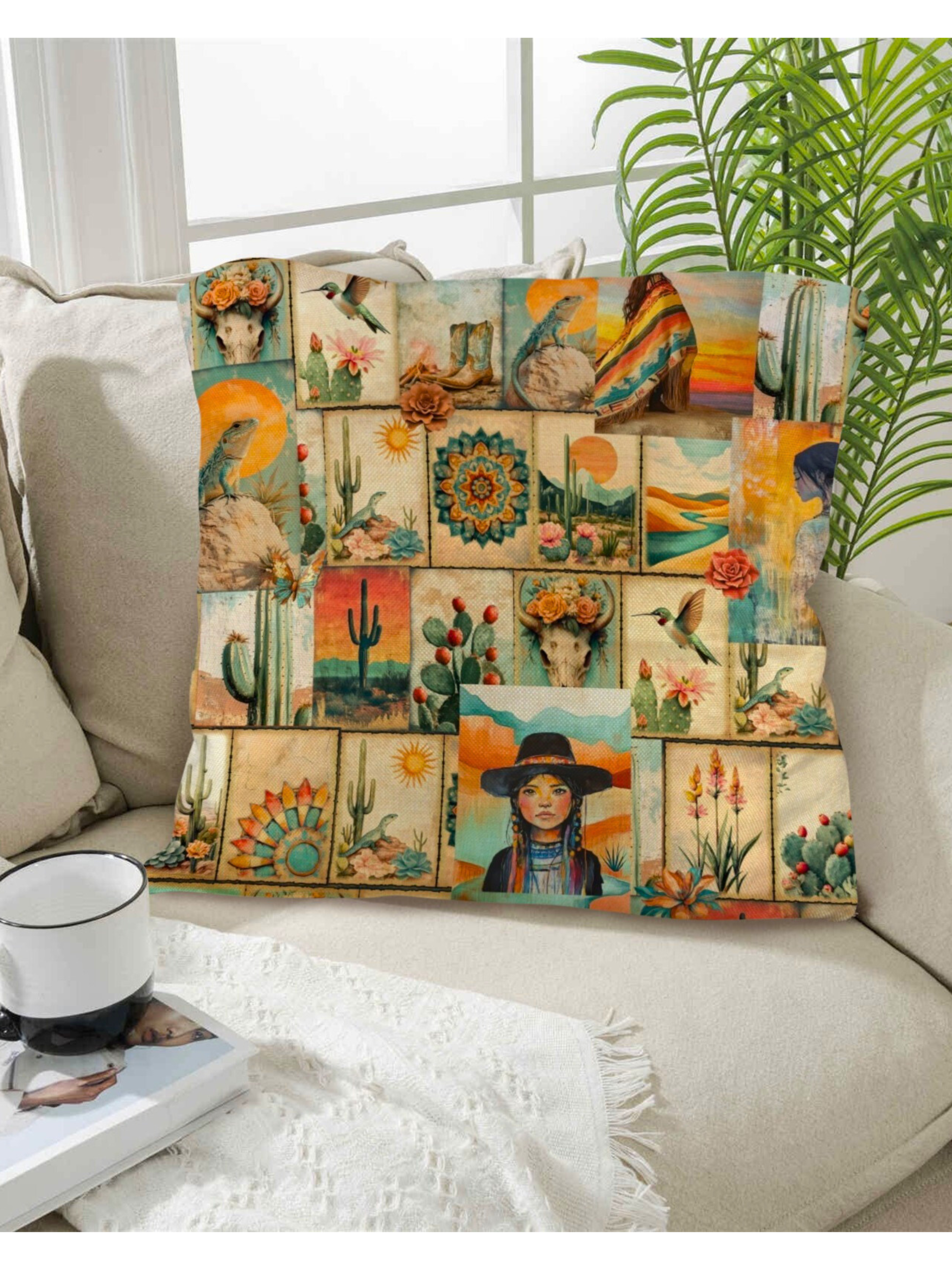 Colores de Mexico Pictures of the Southwest Pillow Case Made in USA