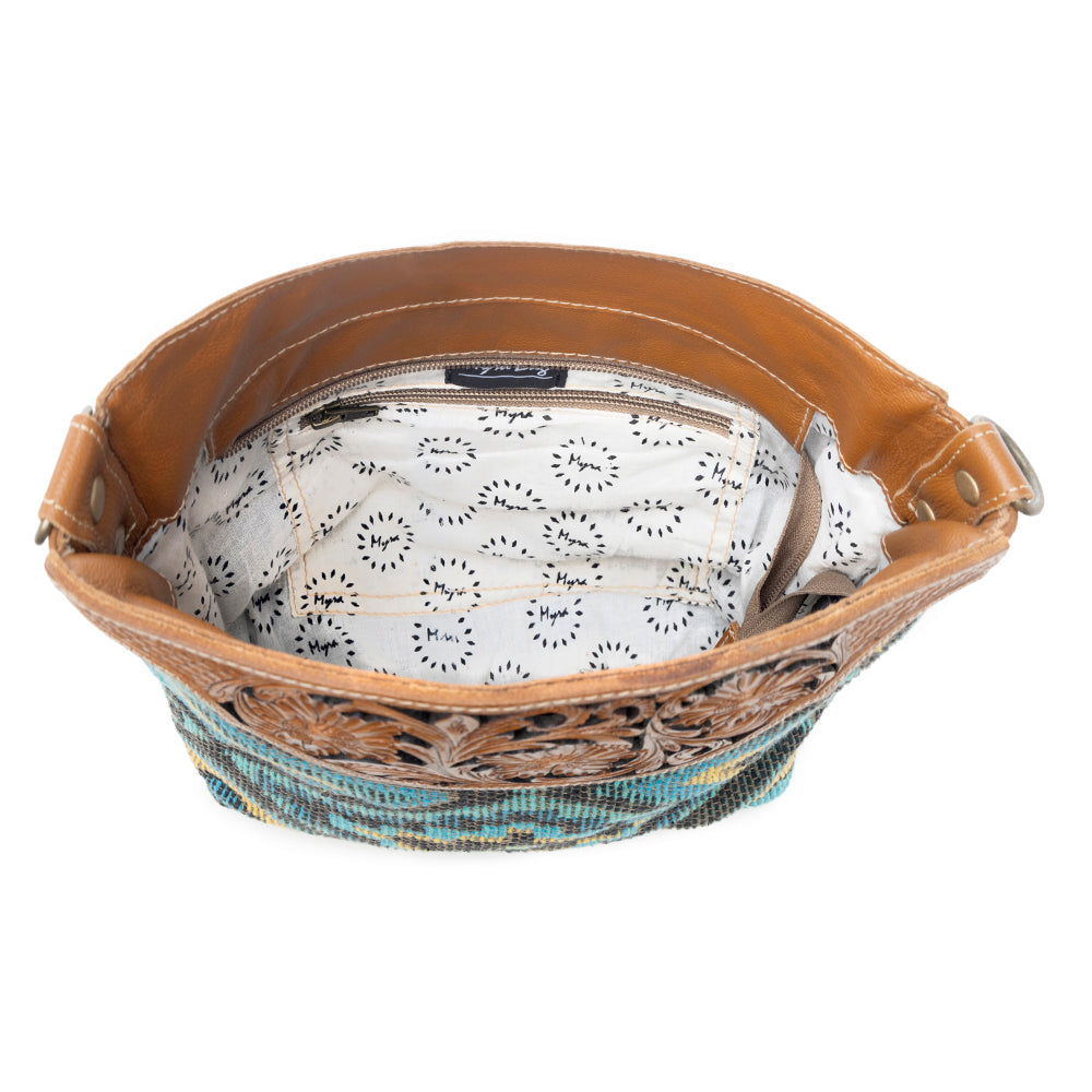 Blue Spring Hand-Tooled Bag