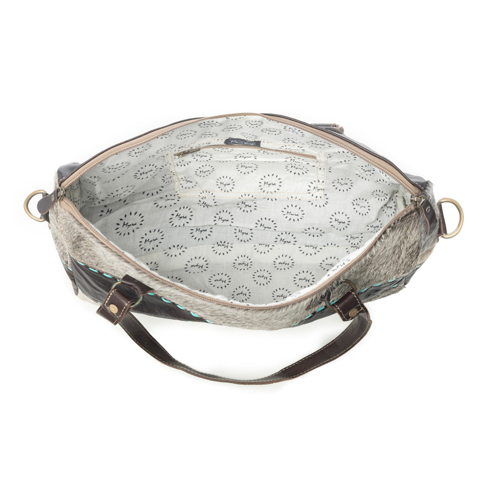 Turquoise  edges Hand-Tooled Bag