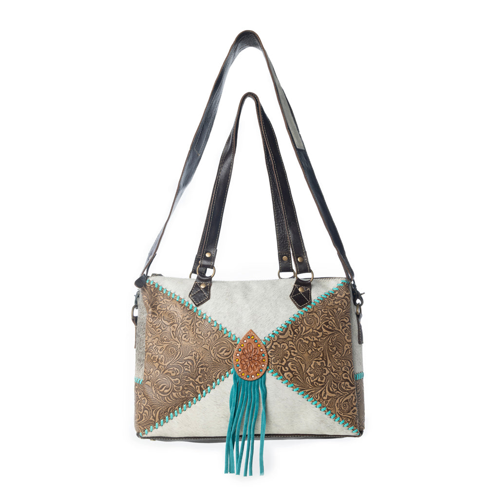 Azure waterfall Hand-Tooled Bag