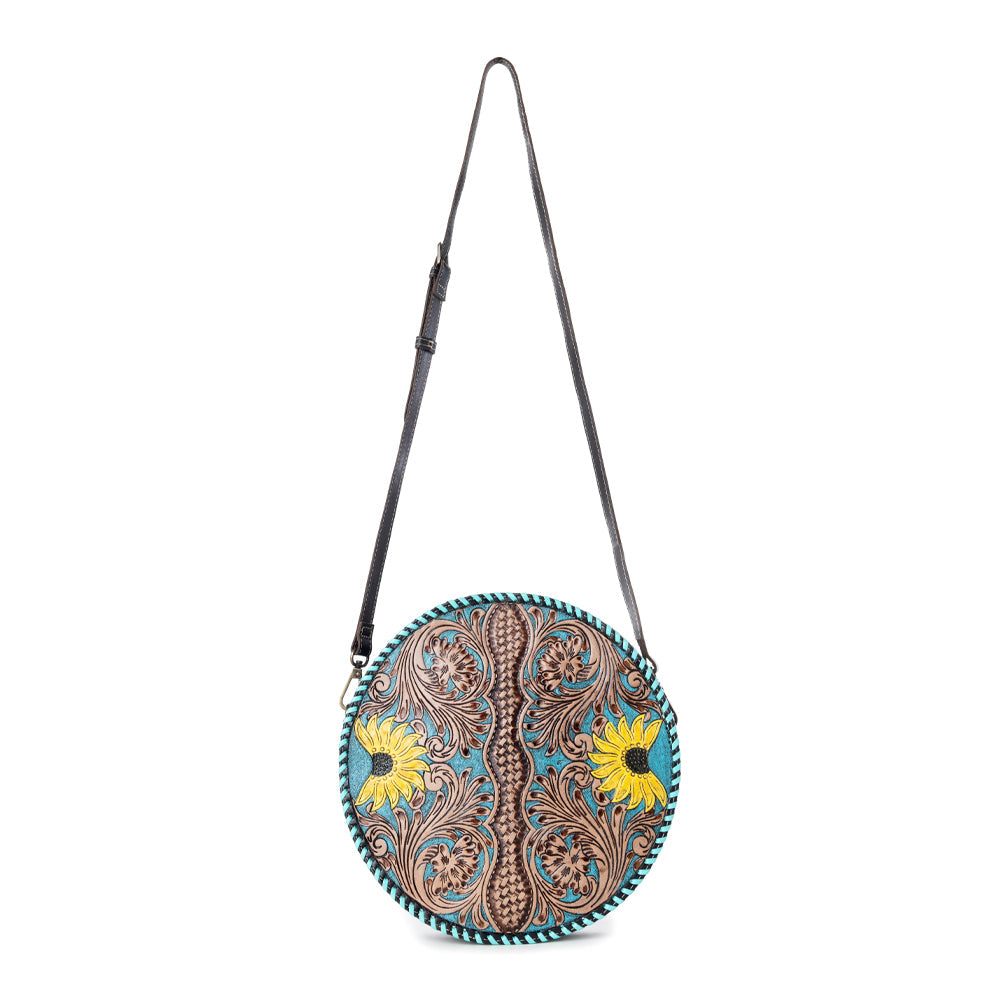 Boho Teal Round Bag