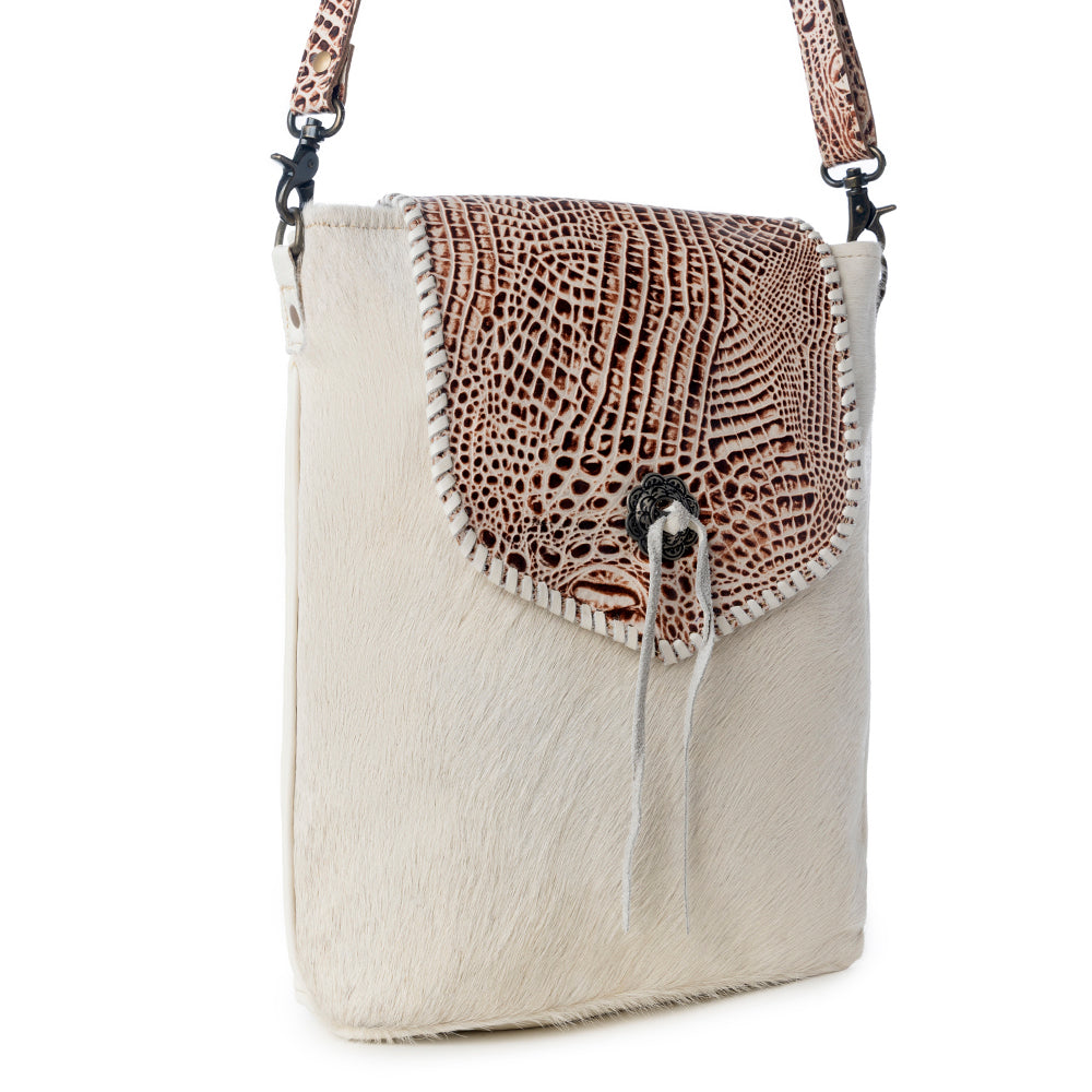 SMOKEY AZTECA LEATHER & HAIRON BAG