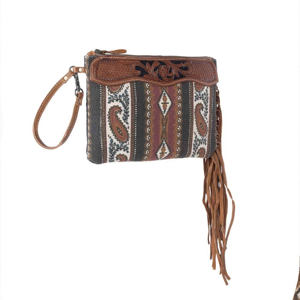 Mojave Paisley Fringed Hand-Tooled Bag