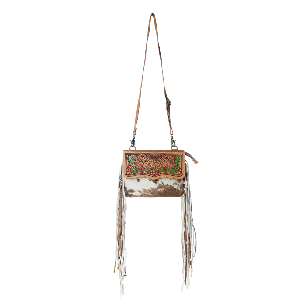 Glossy Moss Hand-Tooled Bag