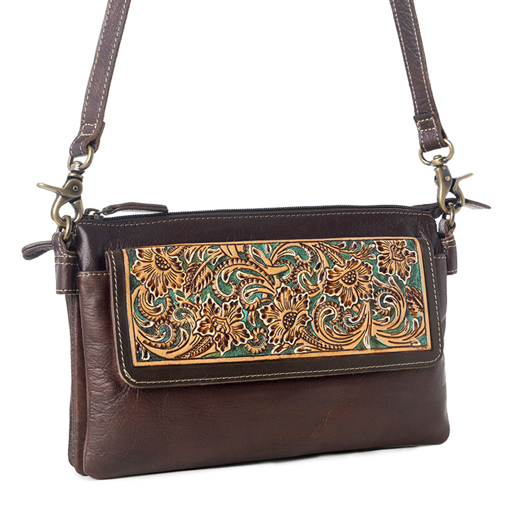 Magnolia Morn Hand-Tooled Bag