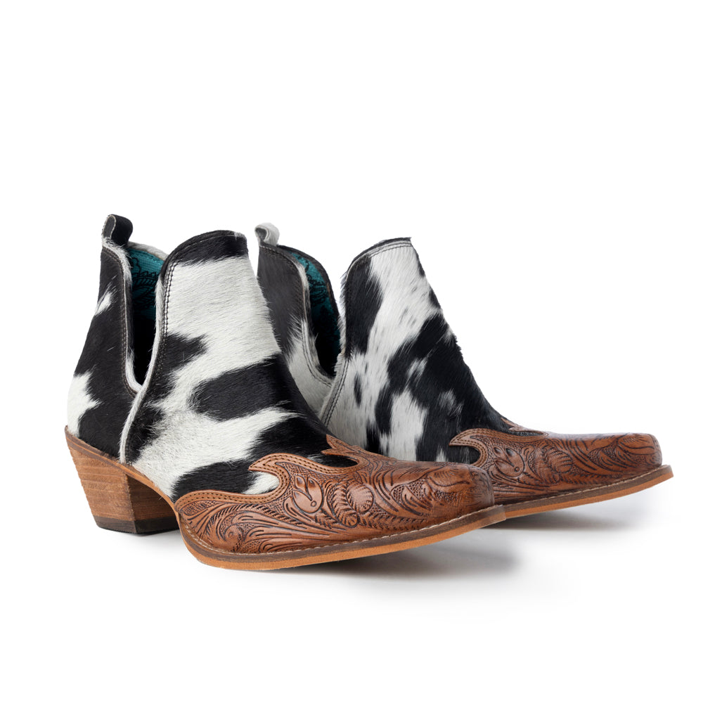 Myra Frisco Blossom Boots for Women with hairon hide and handtooled leather for western wear