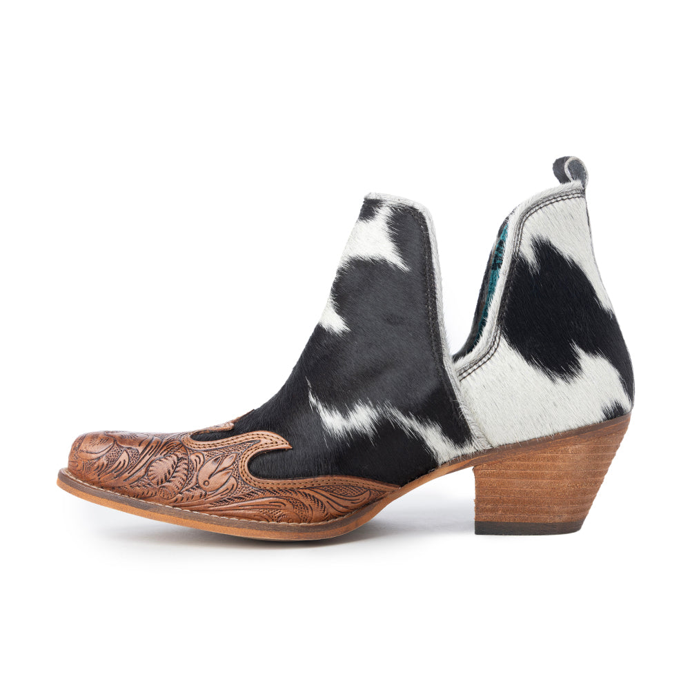 Myra Frisco Blossom Boots for Women with hairon hide and handtooled leather for western wear