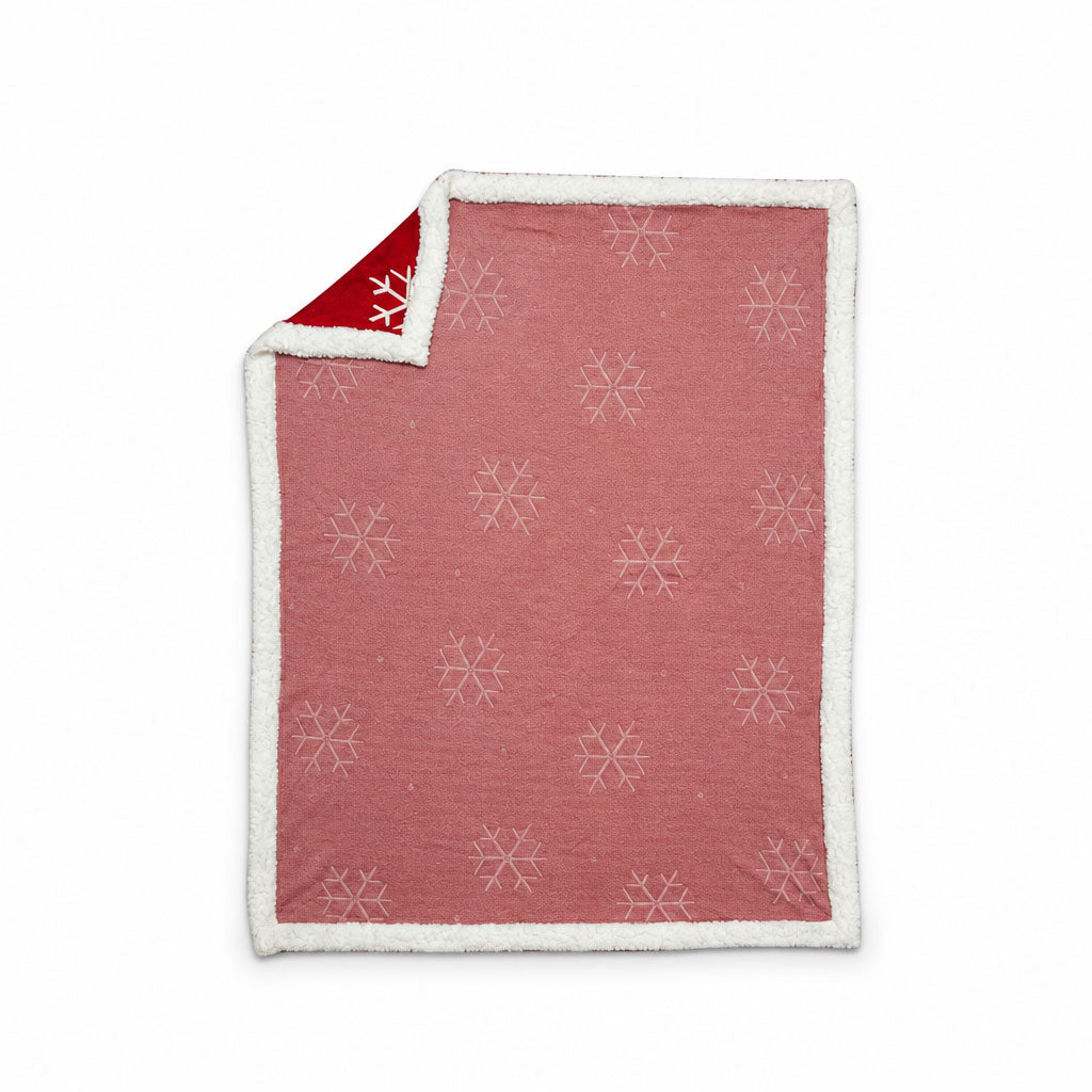 Snowing In Santa Town Fur Edged Throw