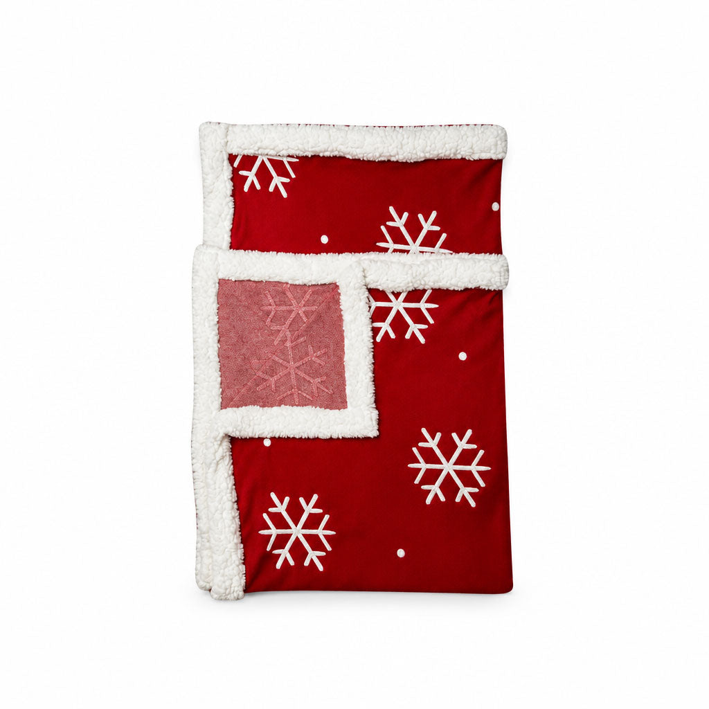 Snowing In Santa Town Fur Edged Throw