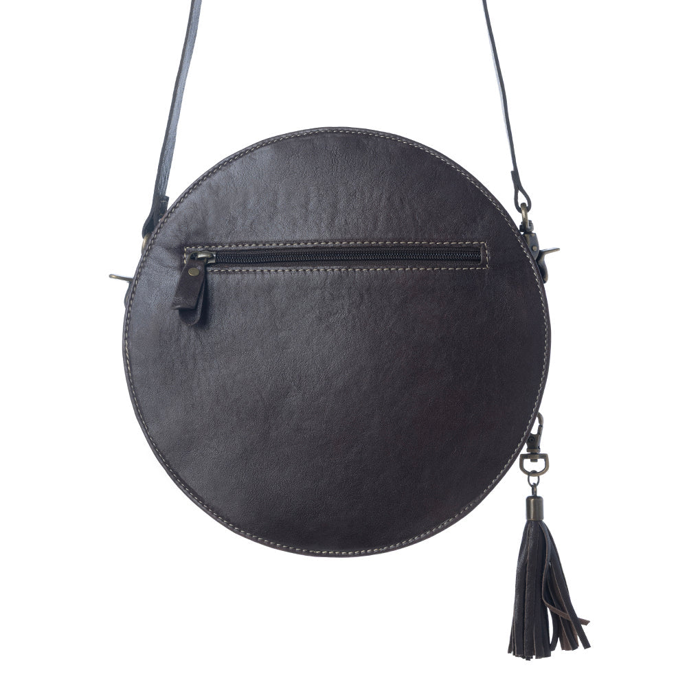 Night Gaze Hand-Tooled Round Bag