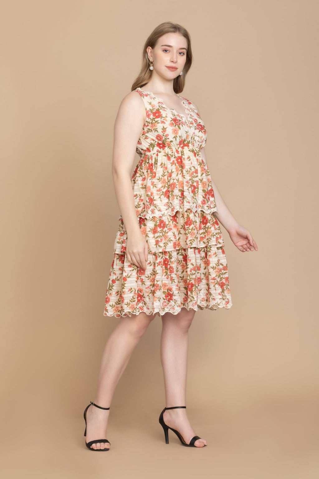 Bohera Silvianna V-Neck Tieried Skirt Dress