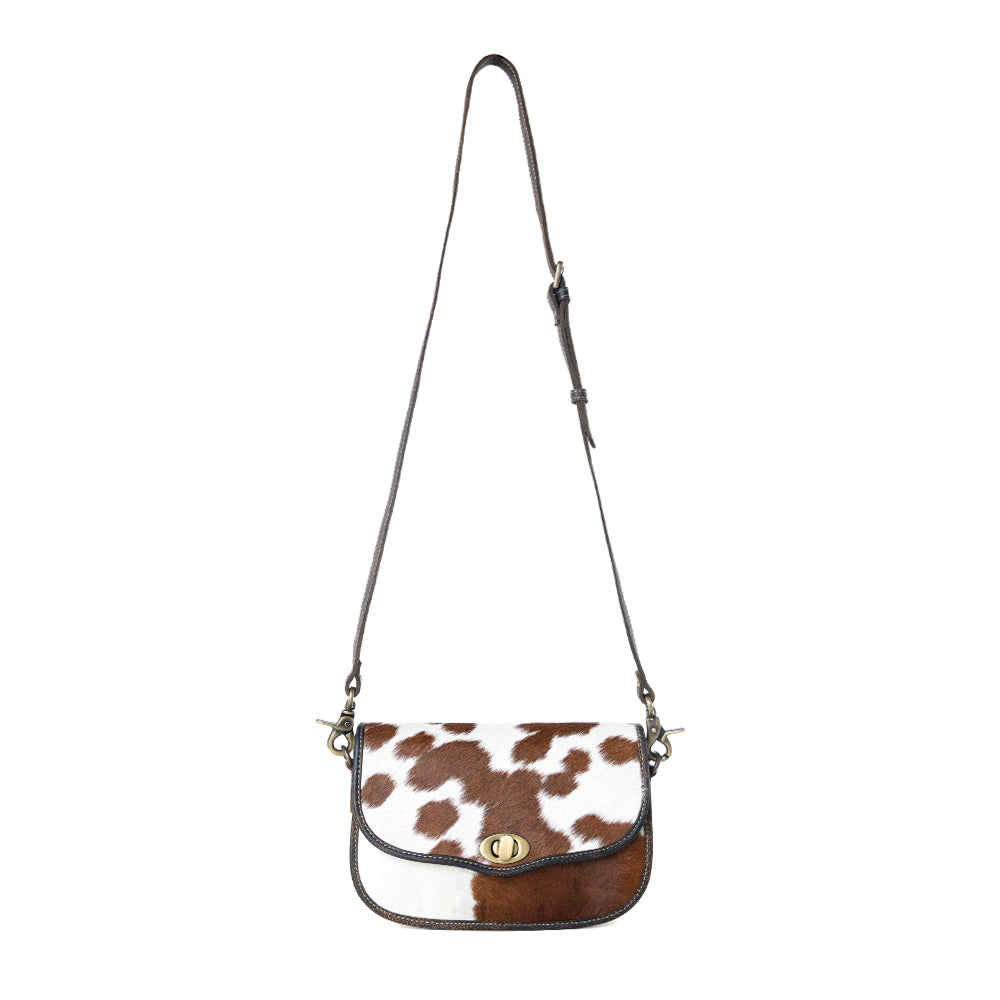 Angus Ridge Leather & Hairon Bag in Light Hair-on Hide