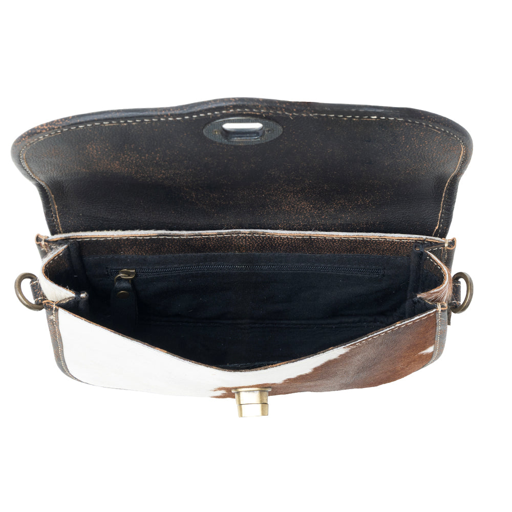 Angus Ridge Leather & Hairon Bag in Light Hair-on Hide
