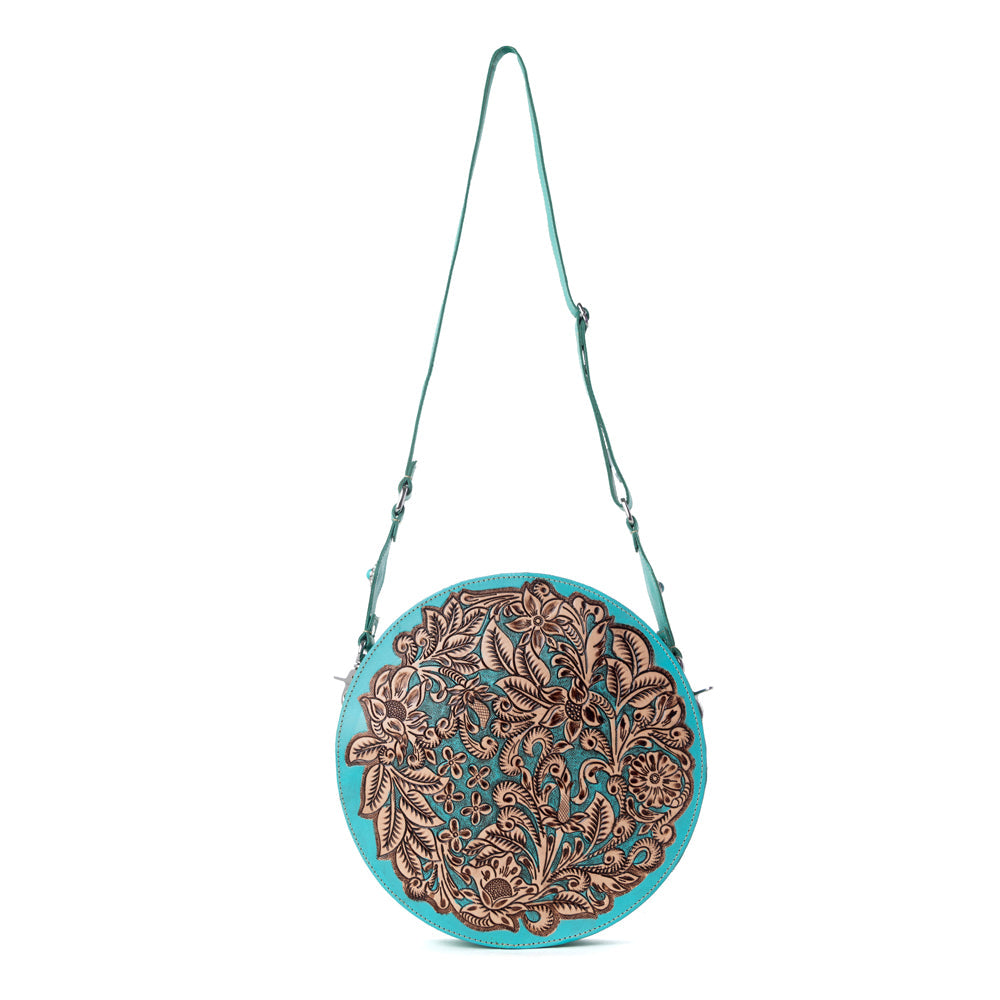 Cimarron Bluff Hand-tooled Round Bag