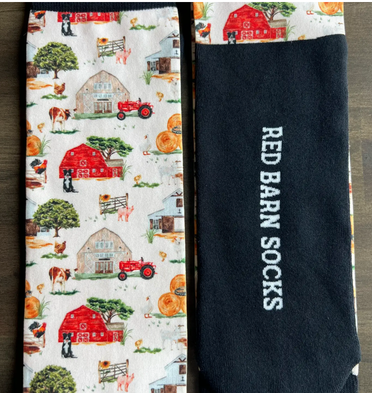 Farm Life Red Barn Boot Socks