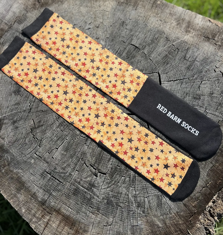 Shoot For the Stars Red Barn Boot Socks