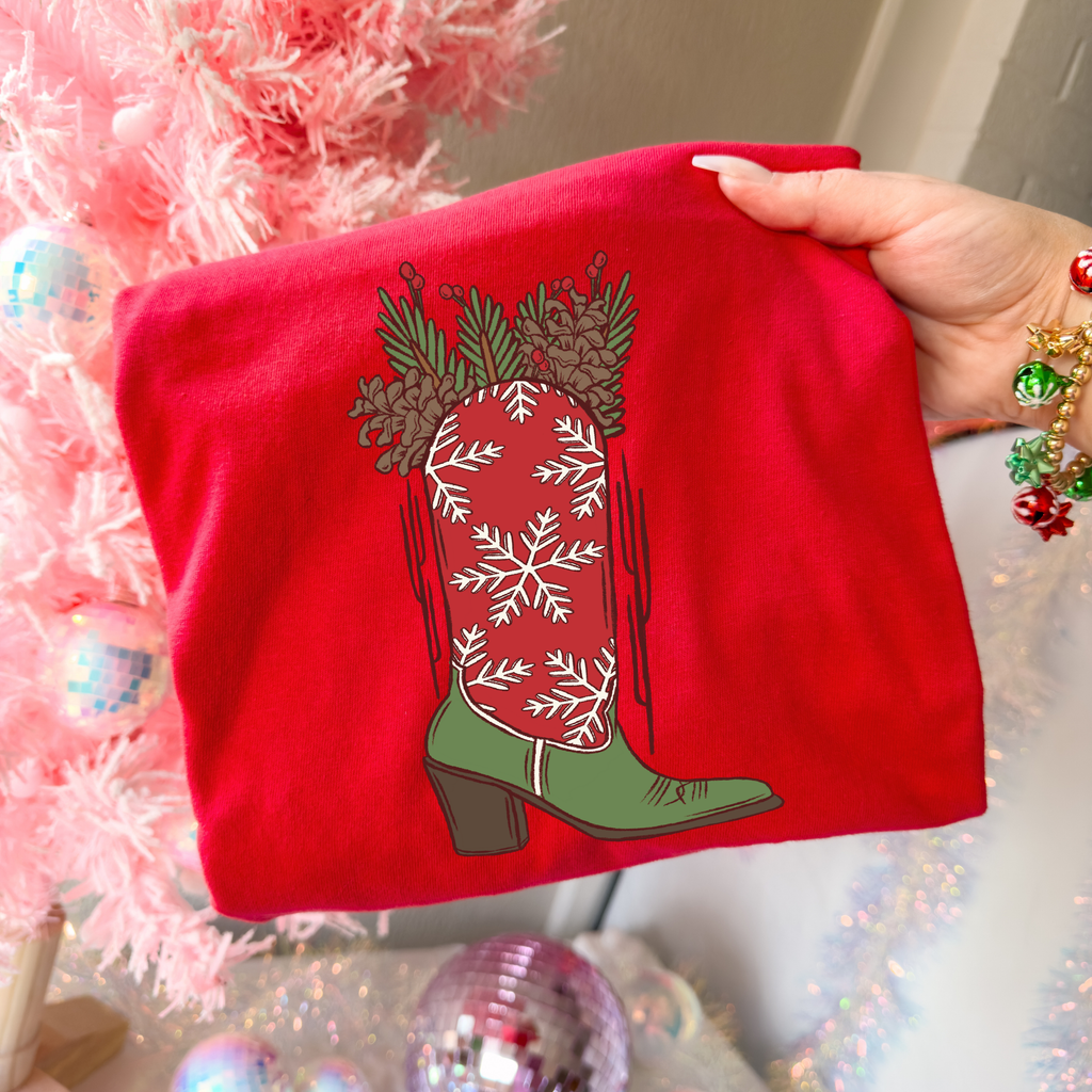 Christmas Boots tee