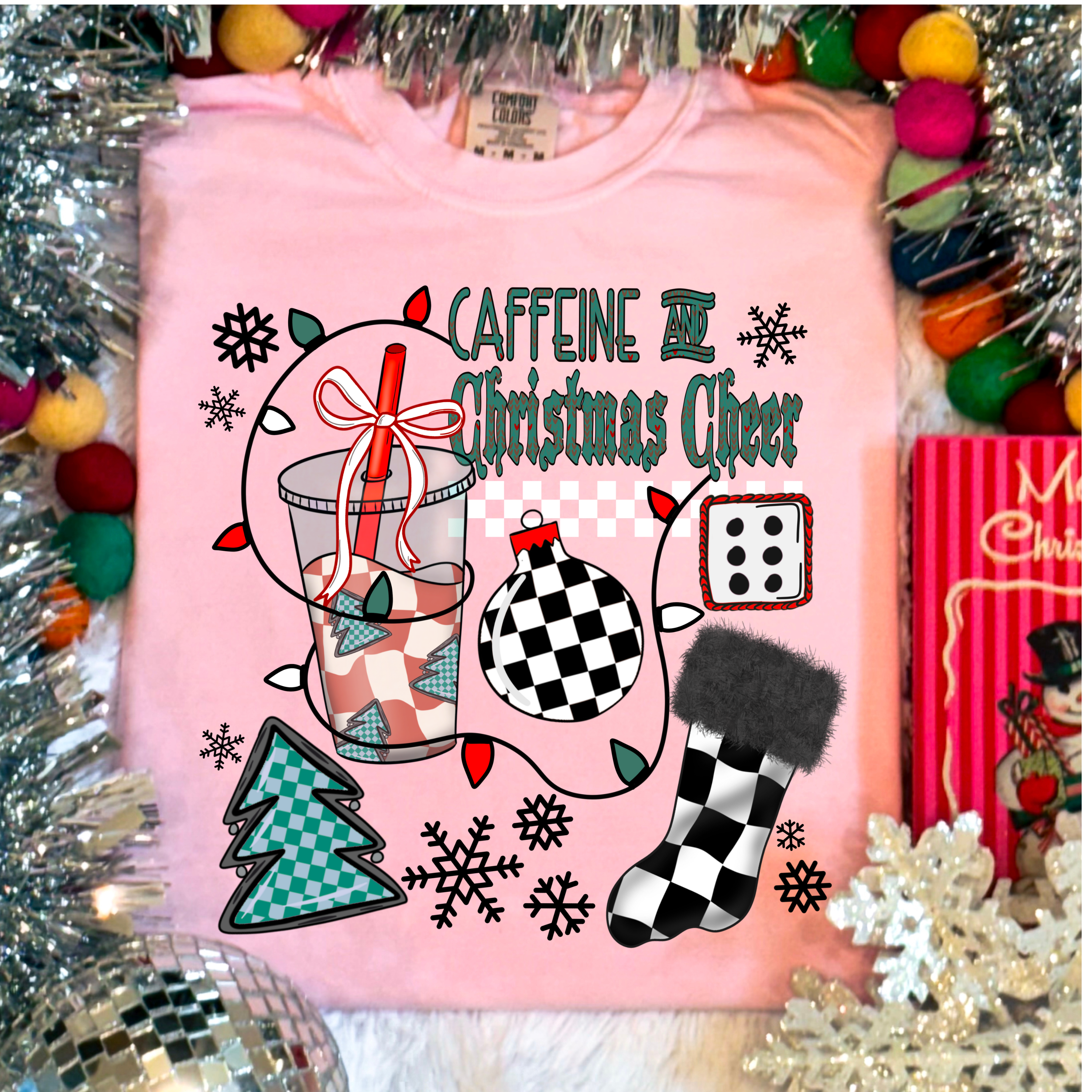 Caffeine ad Christmas Cheer tee