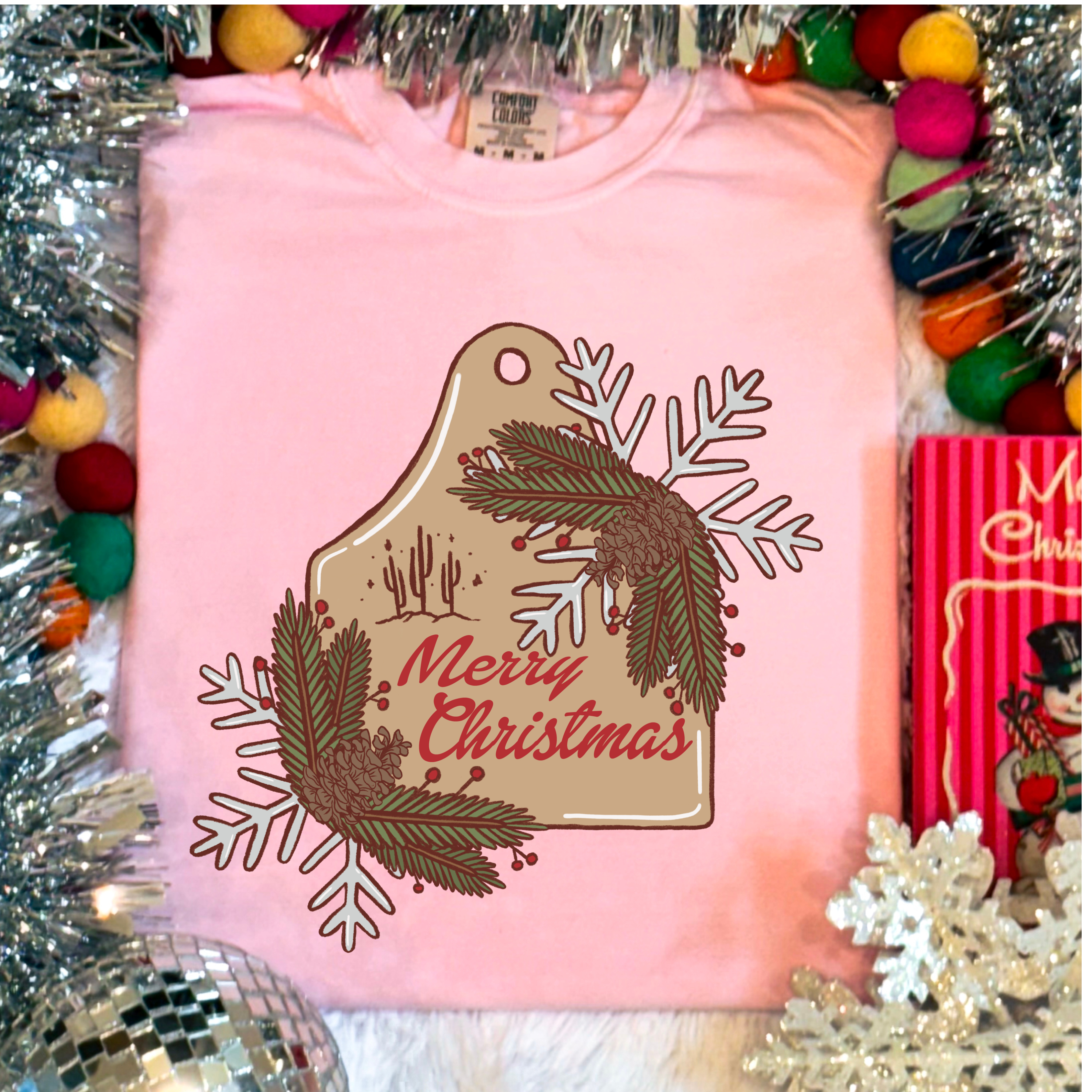 Merry Christmas Cattle Tag tee