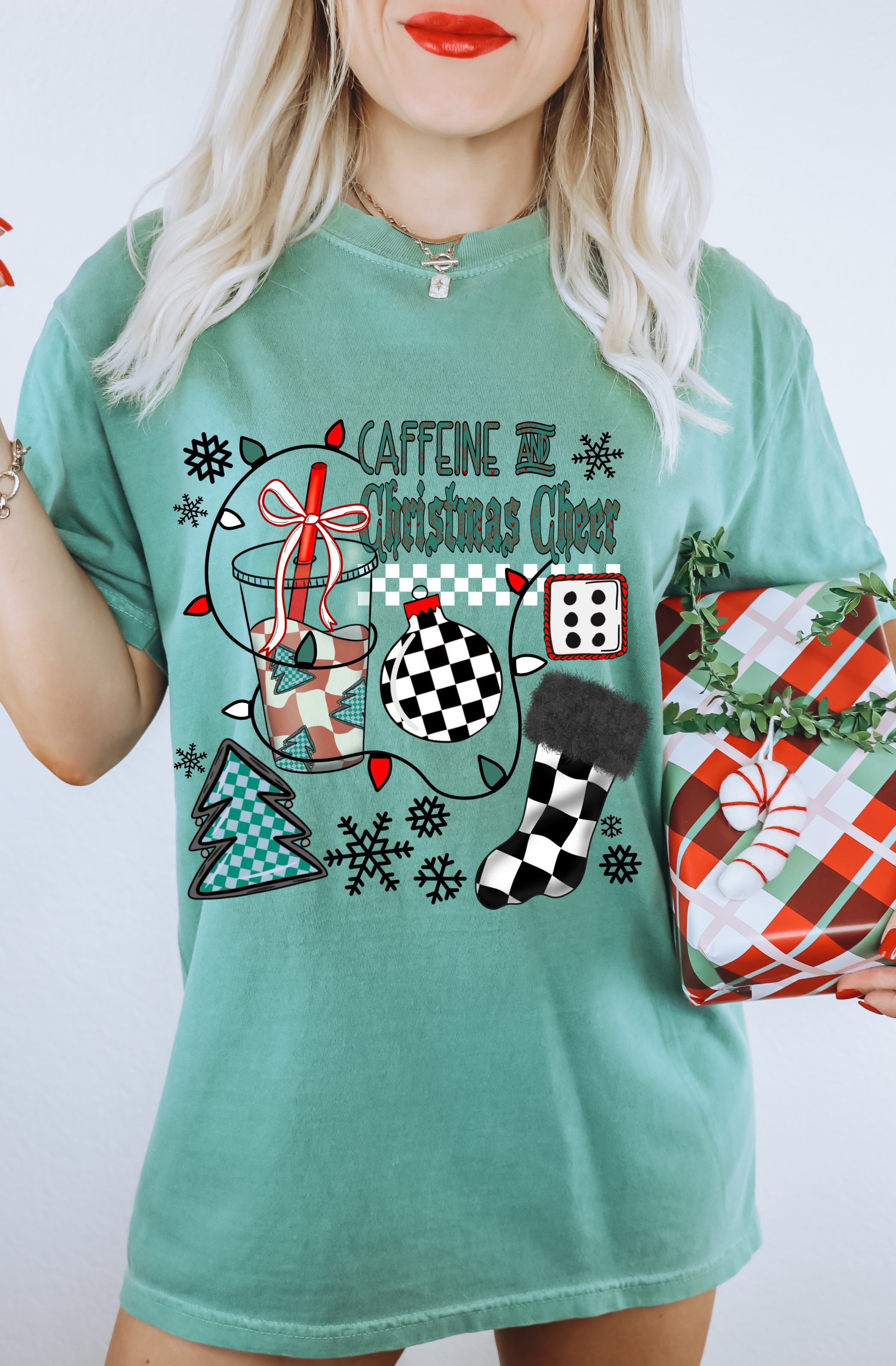 Caffeine ad Christmas Cheer tee