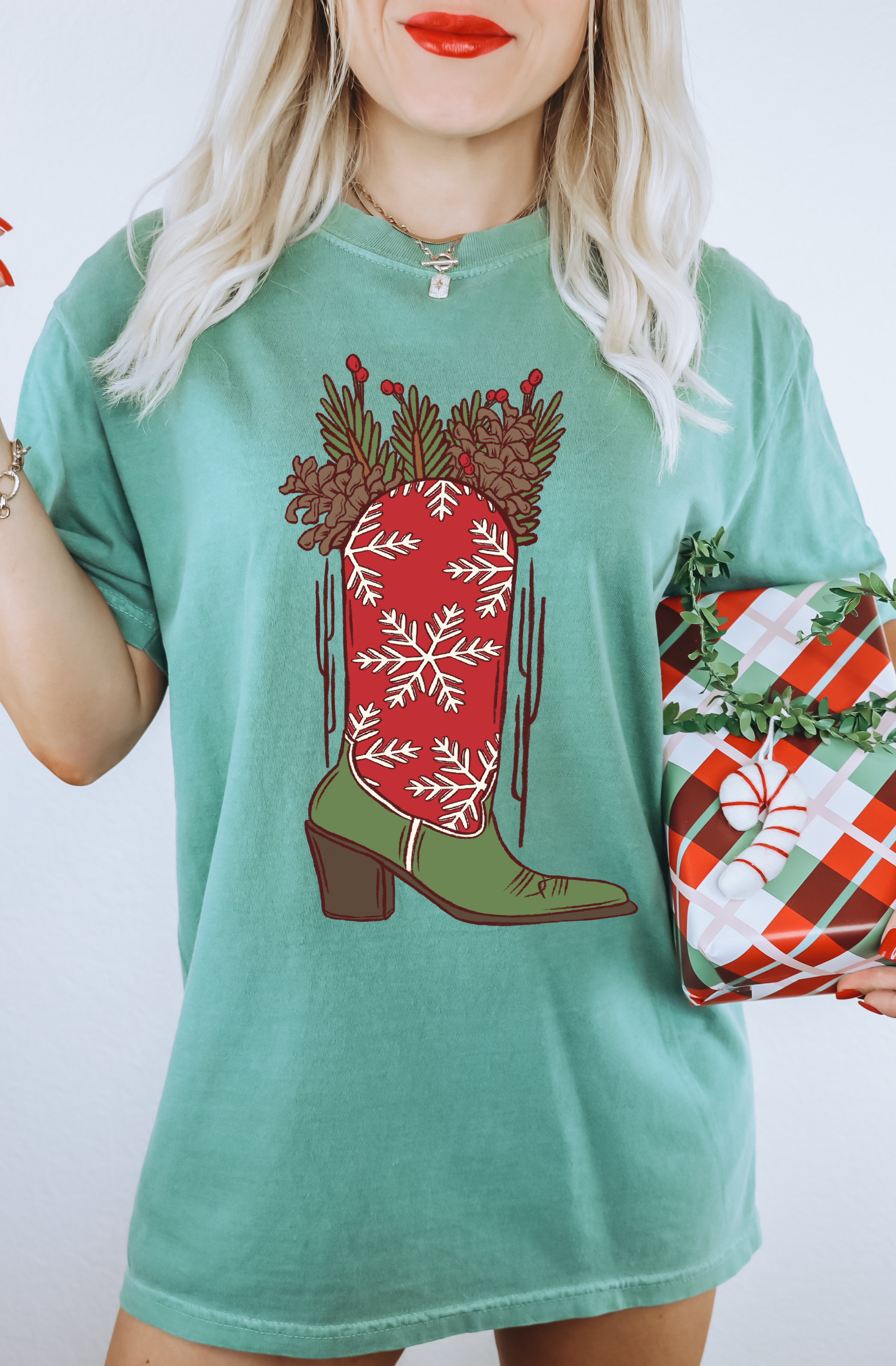 Christmas Boots tee
