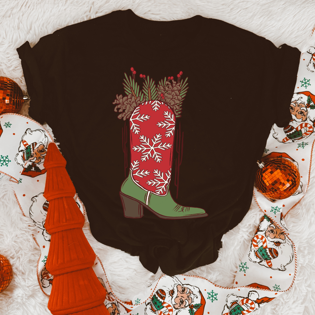 Christmas Boots tee