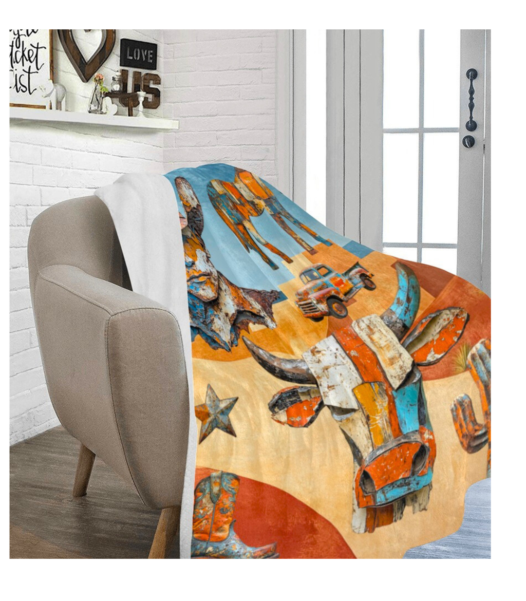 Western Ways Rustic Throw Blanket 60x80 Ultra-Soft Micro Fleece Made in America