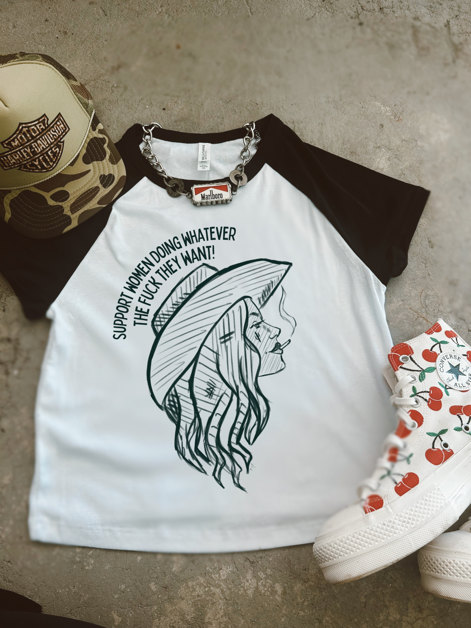 Women doing whatever raglan baby tee