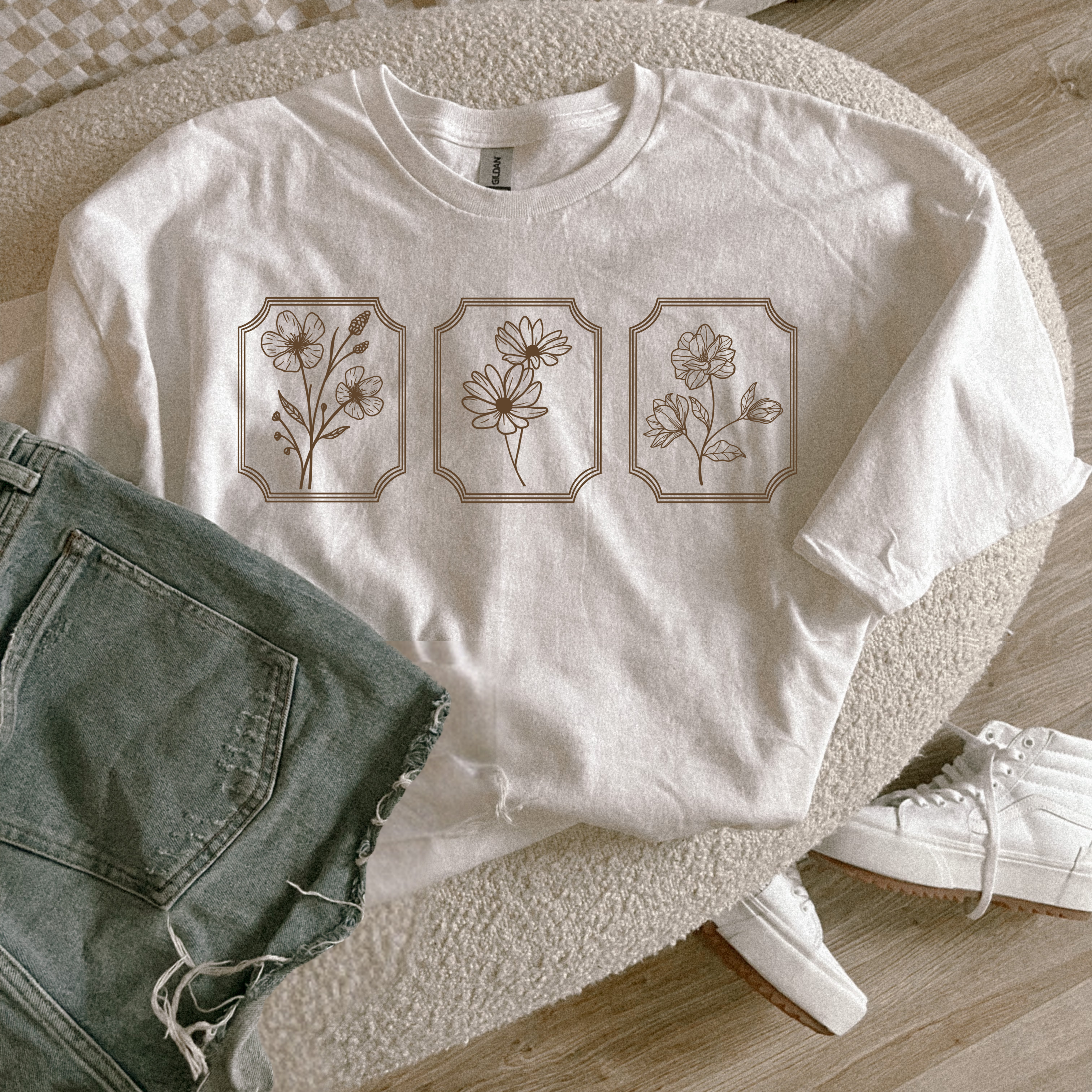 super simple 3 florals tee or sweatshirt
