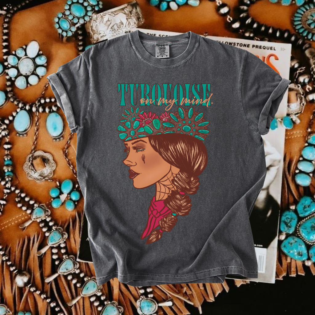 Turquoise on my mind tee