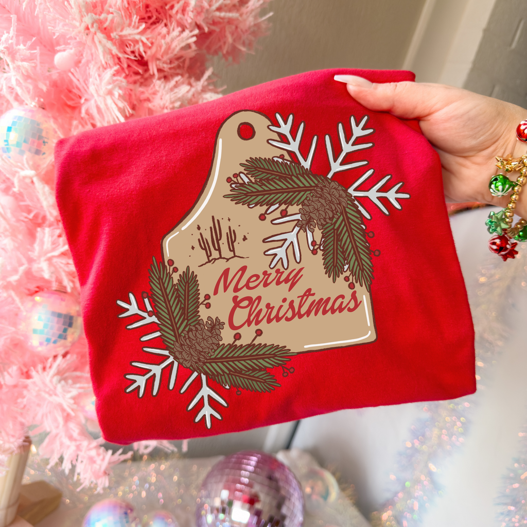 Merry Christmas Cattle Tag tee