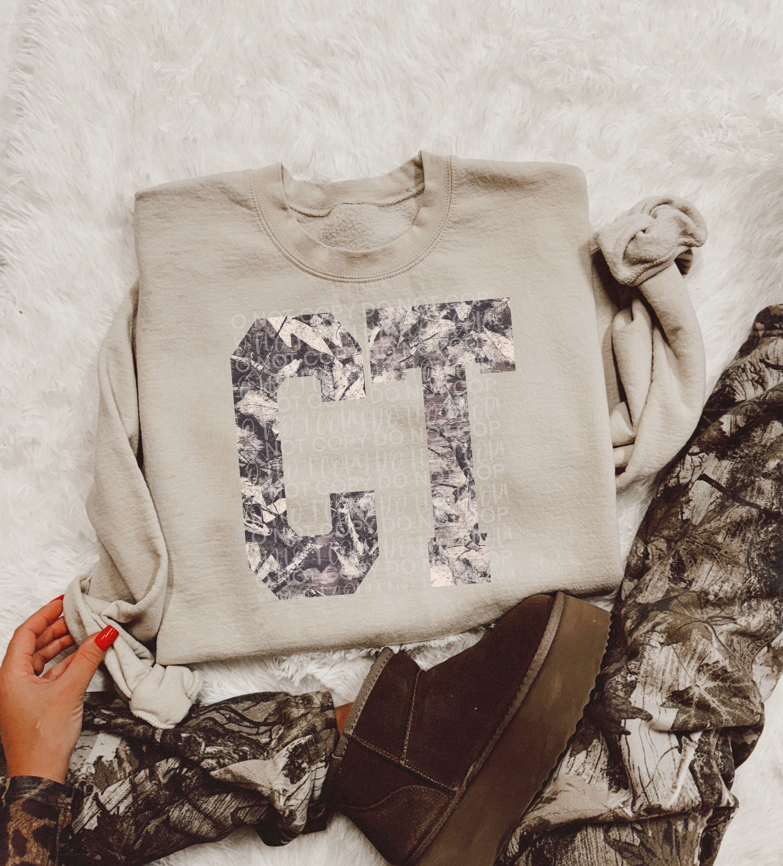 Trendy camo CT tee or sweatshirt