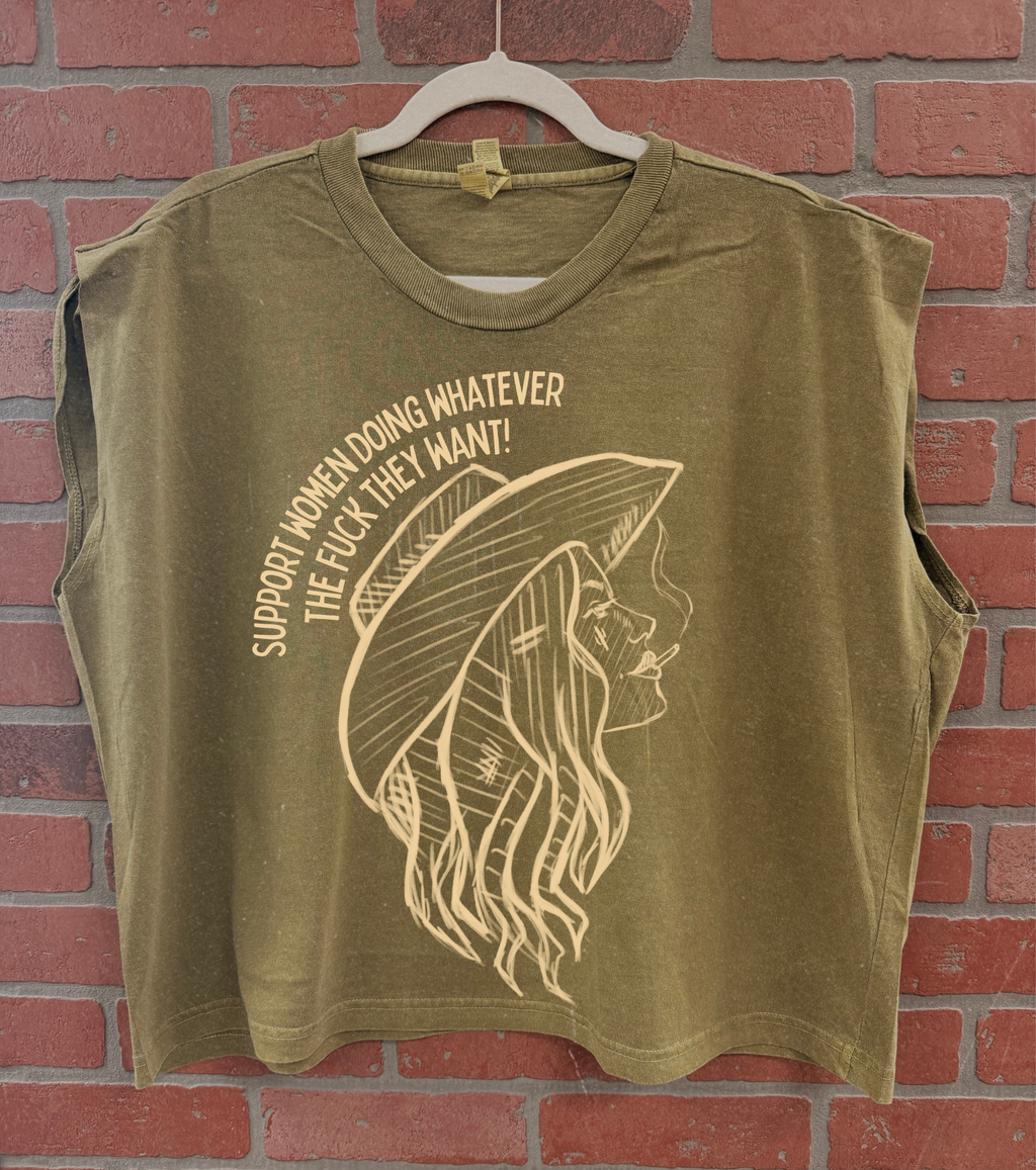 Support women doing whatever muscle tee