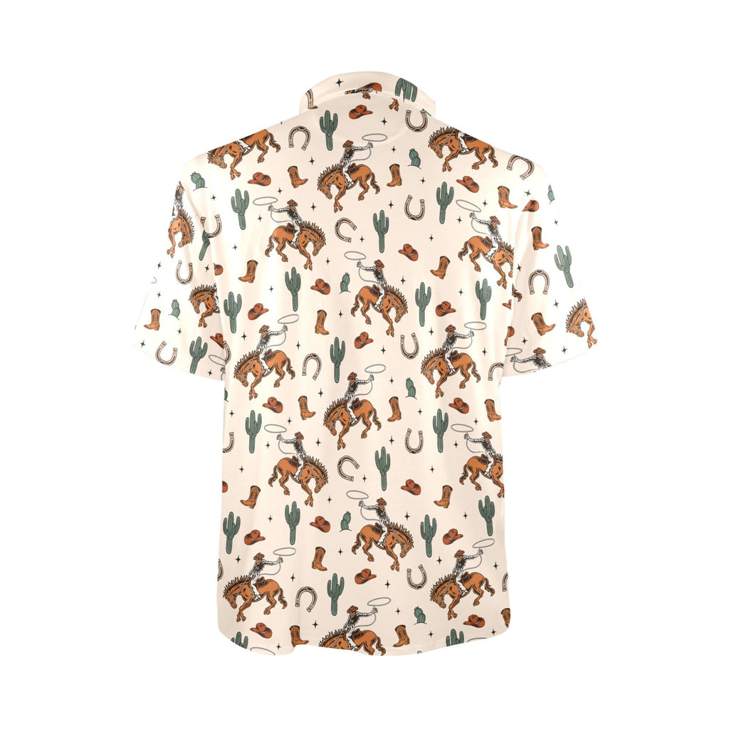 Rodeo Cowboy Western Polo Style Shirt