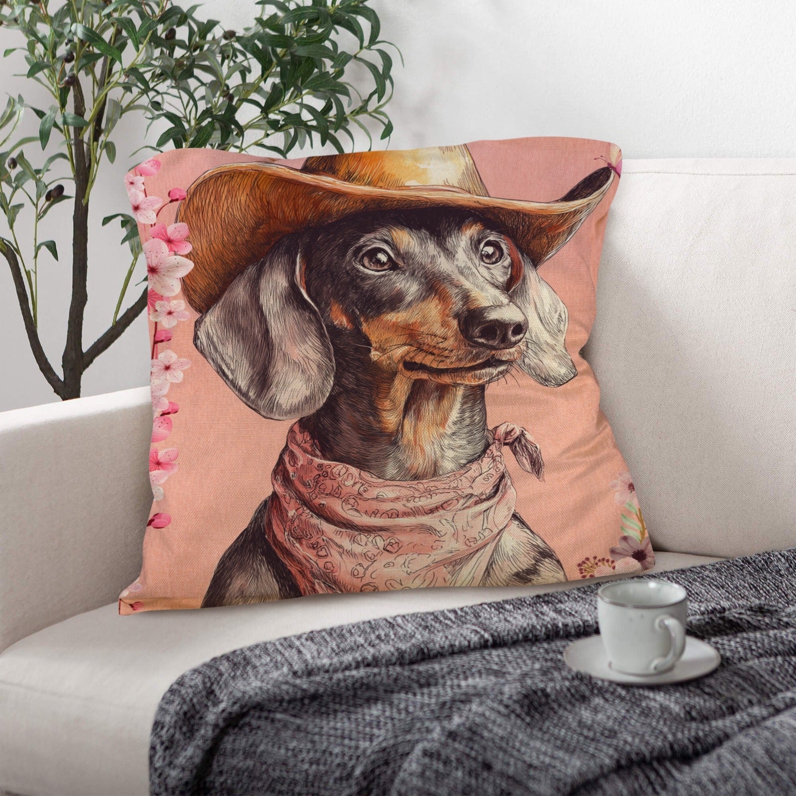 Danilo Painted Dachshund Pillow Case  Made in America