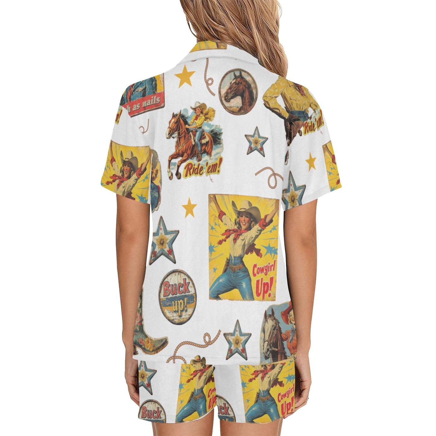 Vintage Cowgirl Collage Pajama Set