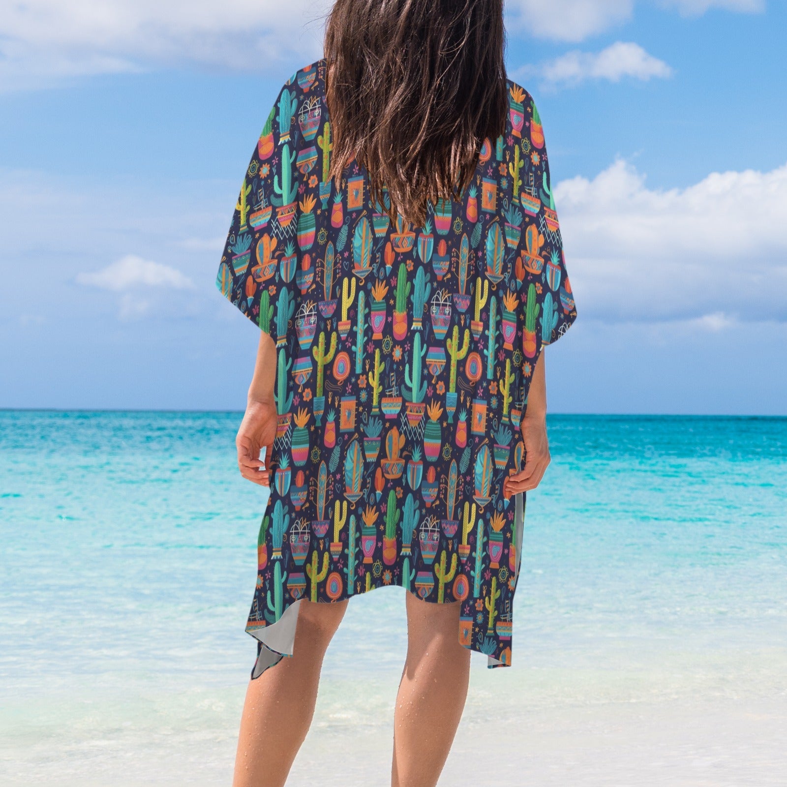 Crazy Cactus Lady Duster Kimono Coverup