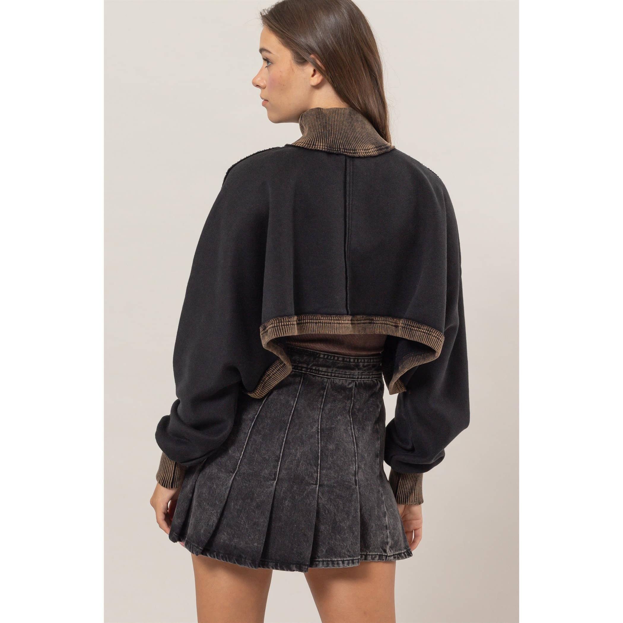 Dark Romance Mock Neck Crop
