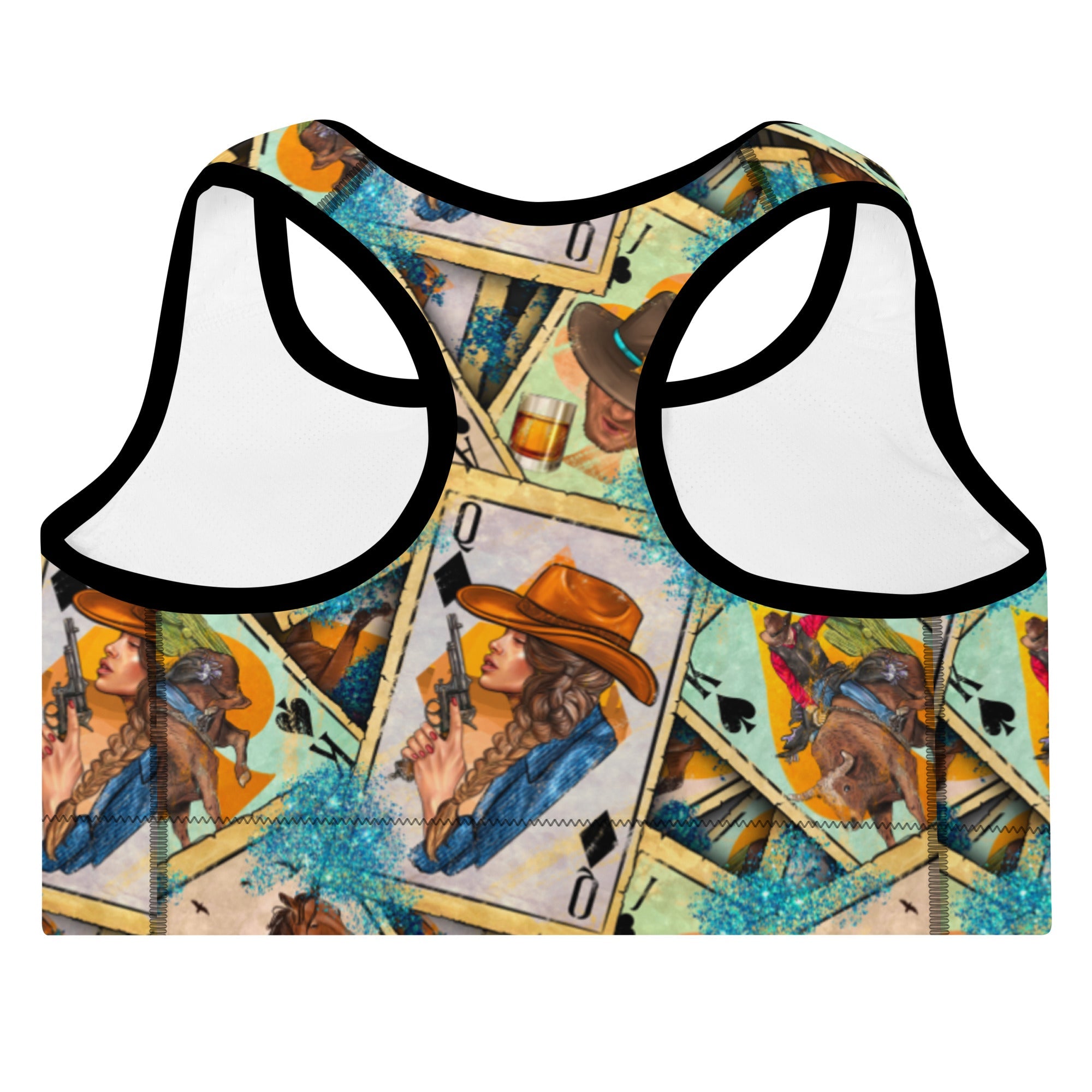 Feelin' Lucky Cowgirl Padded Sports Bra