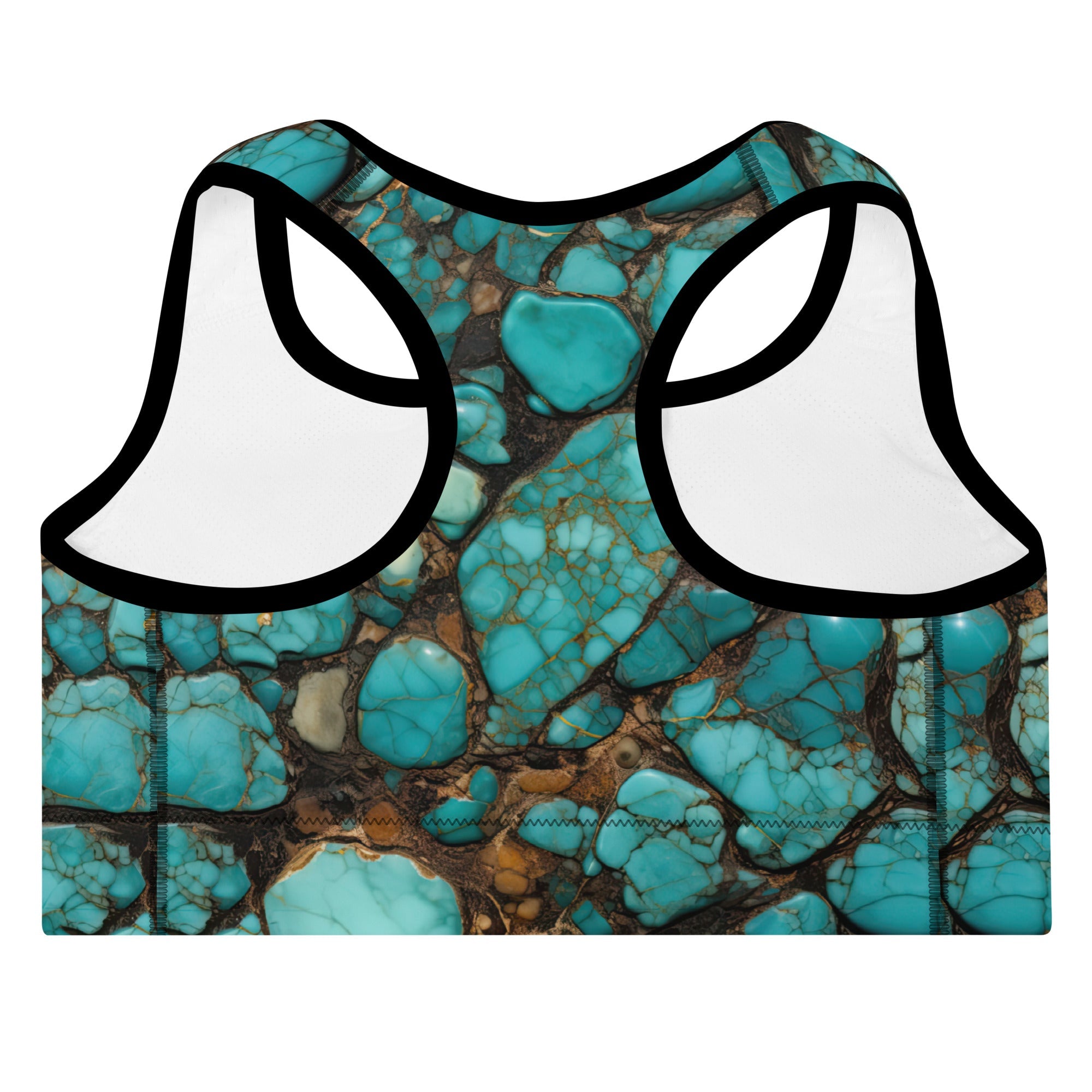 All Turquoise Padded Sports Bra
