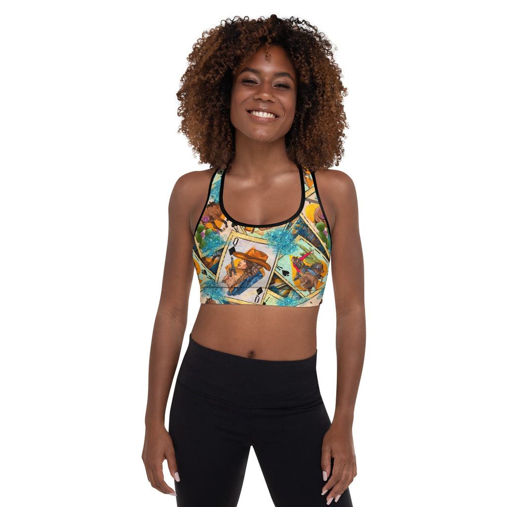 Feelin' Lucky Cowgirl Padded Sports Bra