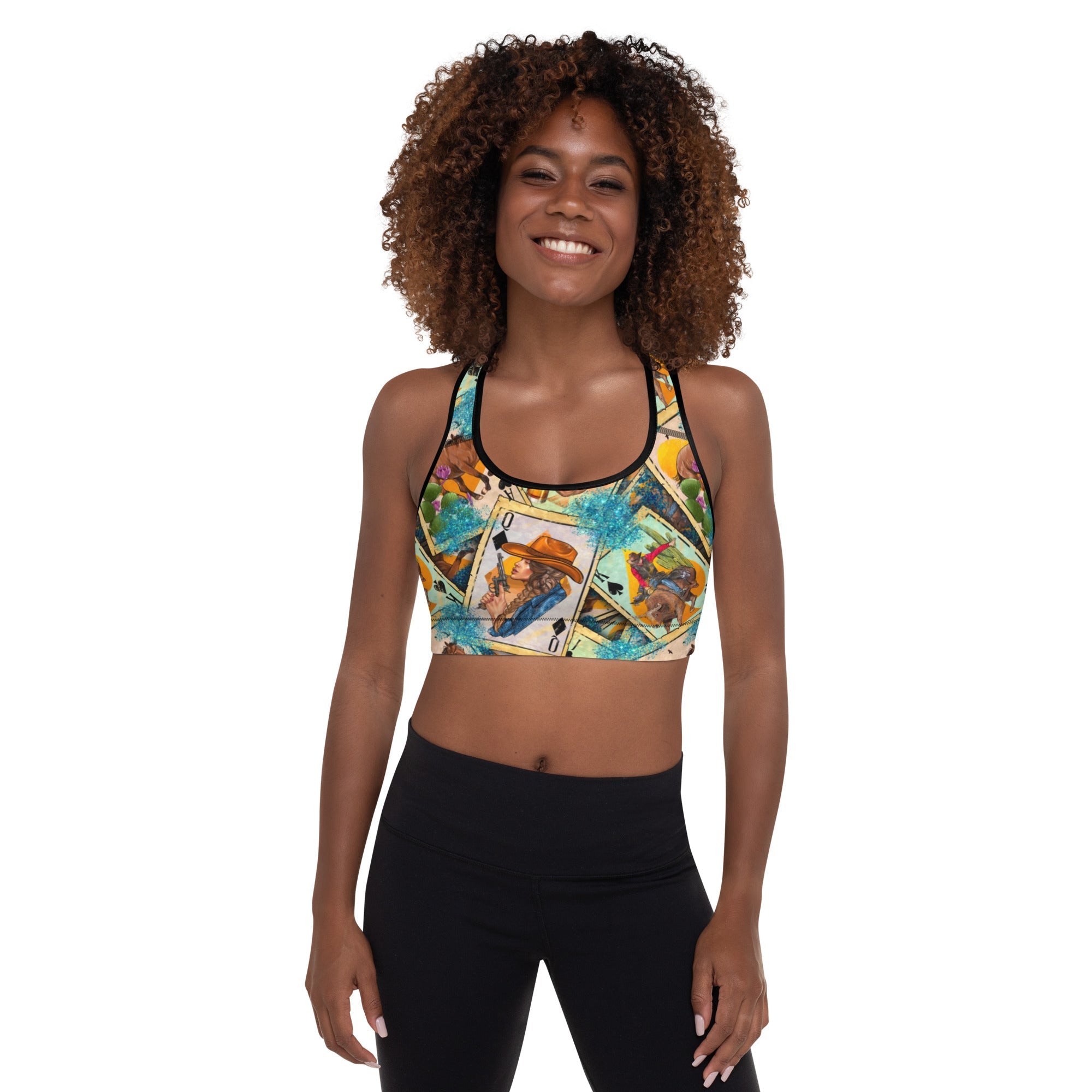 Feelin' Lucky Cowgirl Padded Sports Bra