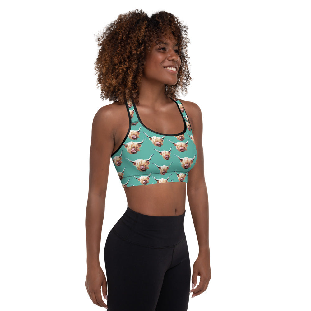 Highland Cow Sports Bra