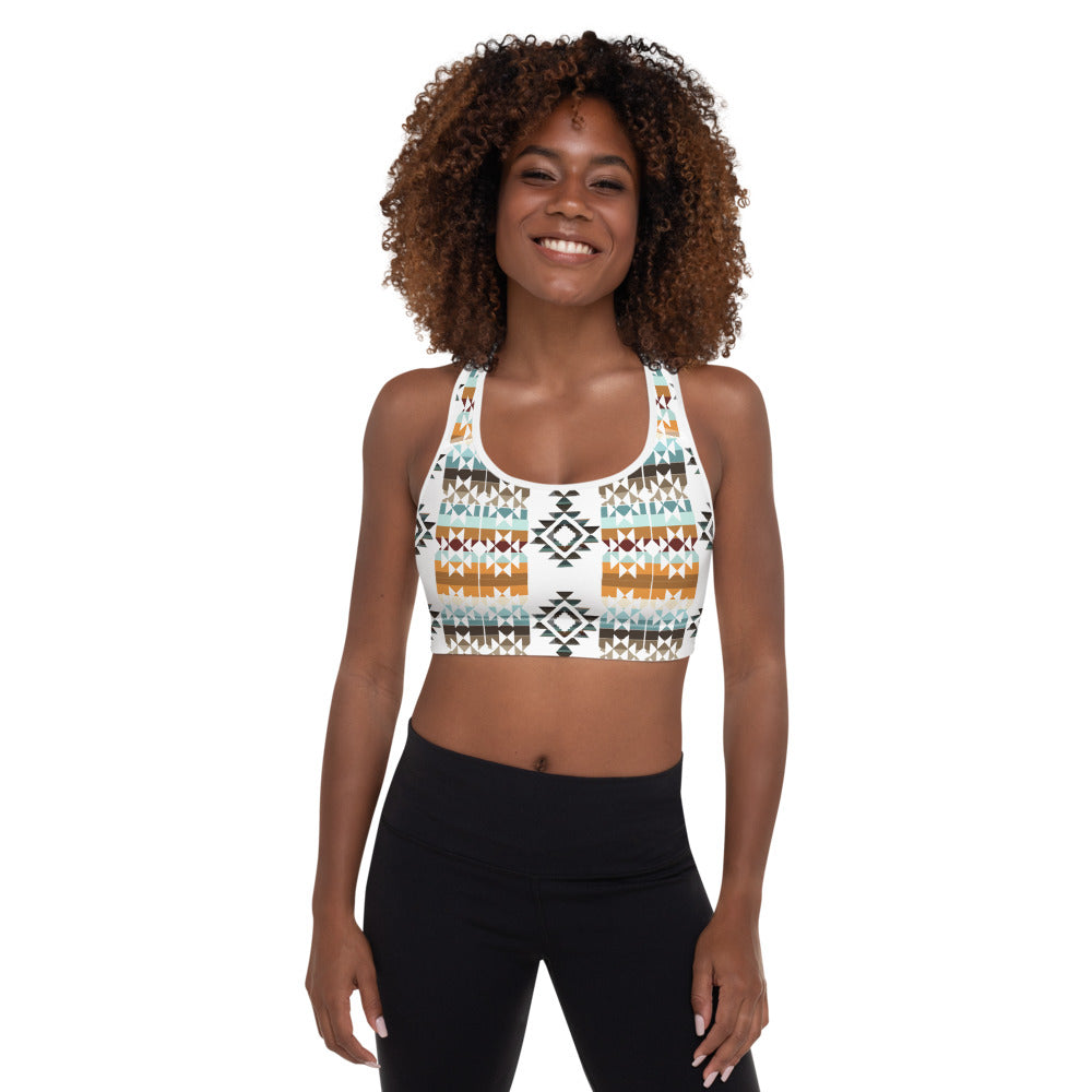 Aztec Blanket Print Sports Bra